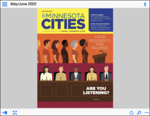 Image of the digital edition of the May-June 2022 issue of Minnesota Cities magazine