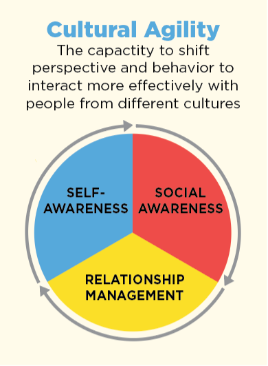 Cultural Agility is self-awareness, social awareness, and relationship management