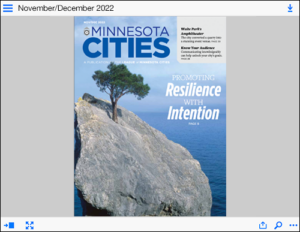 Graphic of the digital edition of Nov-Dec 2022 issue of Minnesota Cities magazine