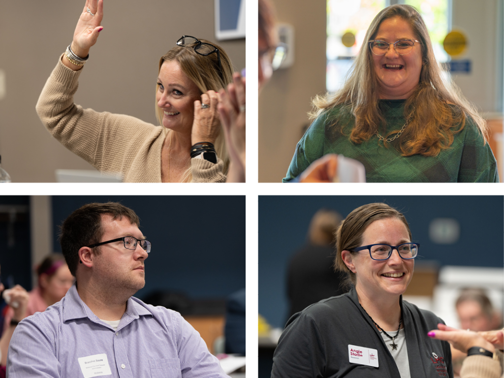 A collage of photos of attendees enjoying clerks academy. 