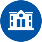 simple icon of a city hall type building 