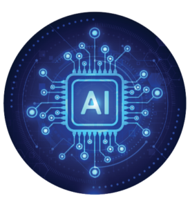AI letters on a circuit board