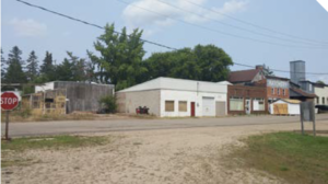 Run-down buildings on Hatchery Row before redevelopment.