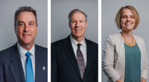 Dave Callister, Clint Gridley and Anna Gruber's headshots