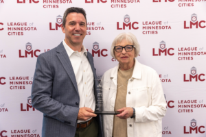 Justin Miller and Audrey Nelsen at the May 2025 LMC Board meeting