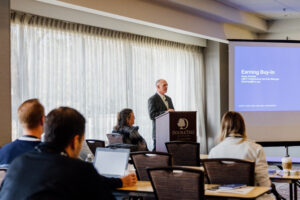 LMCIT's Tracy Stille is shown presenting at the Spring 2025 Loss Control Workshop in St. Paul.