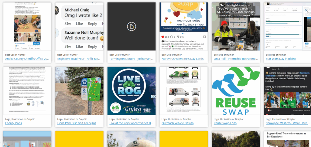 Screenshot of the 2025 MAGC award winners gallery