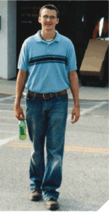 Luke in front of Delano City Hall, 2005.