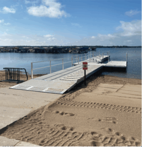 A dock and kayak launch.
