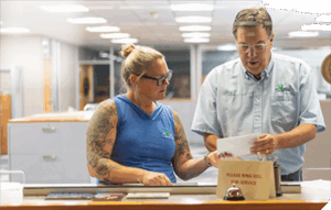 Circle Pines Mayor Dave Bartholomay with staff.