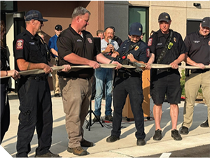 A ribbon-cutting ceremony.