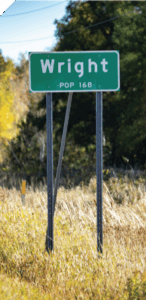 The City of Wright sign.
