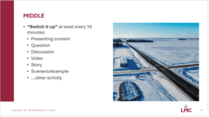 A presentation screen.