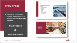 A presentation screen.