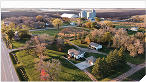 Aerial view of rural country.