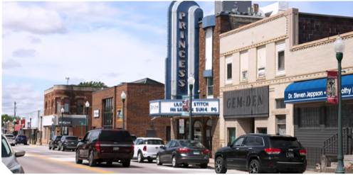 Downtown in the city of St. James