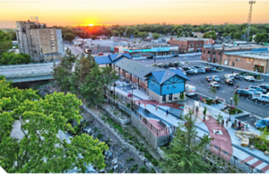 Aerial view of downtown Fergus Falls.