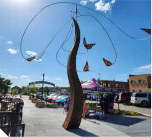 Wind sculpture in Fergus Falls.