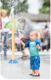 Young person at a water park.