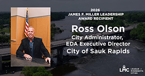 James F. Miller Leadership award video screen.